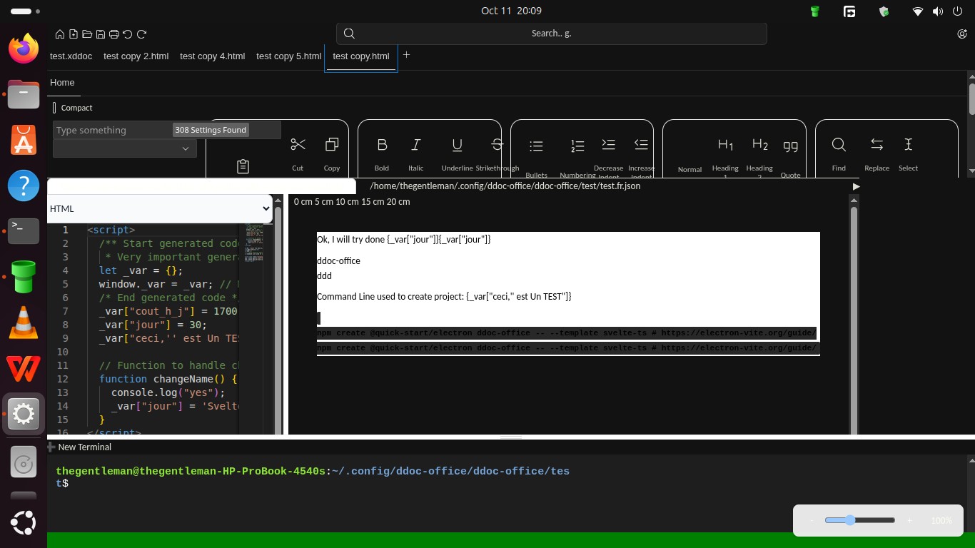 Dynadoc document with charts